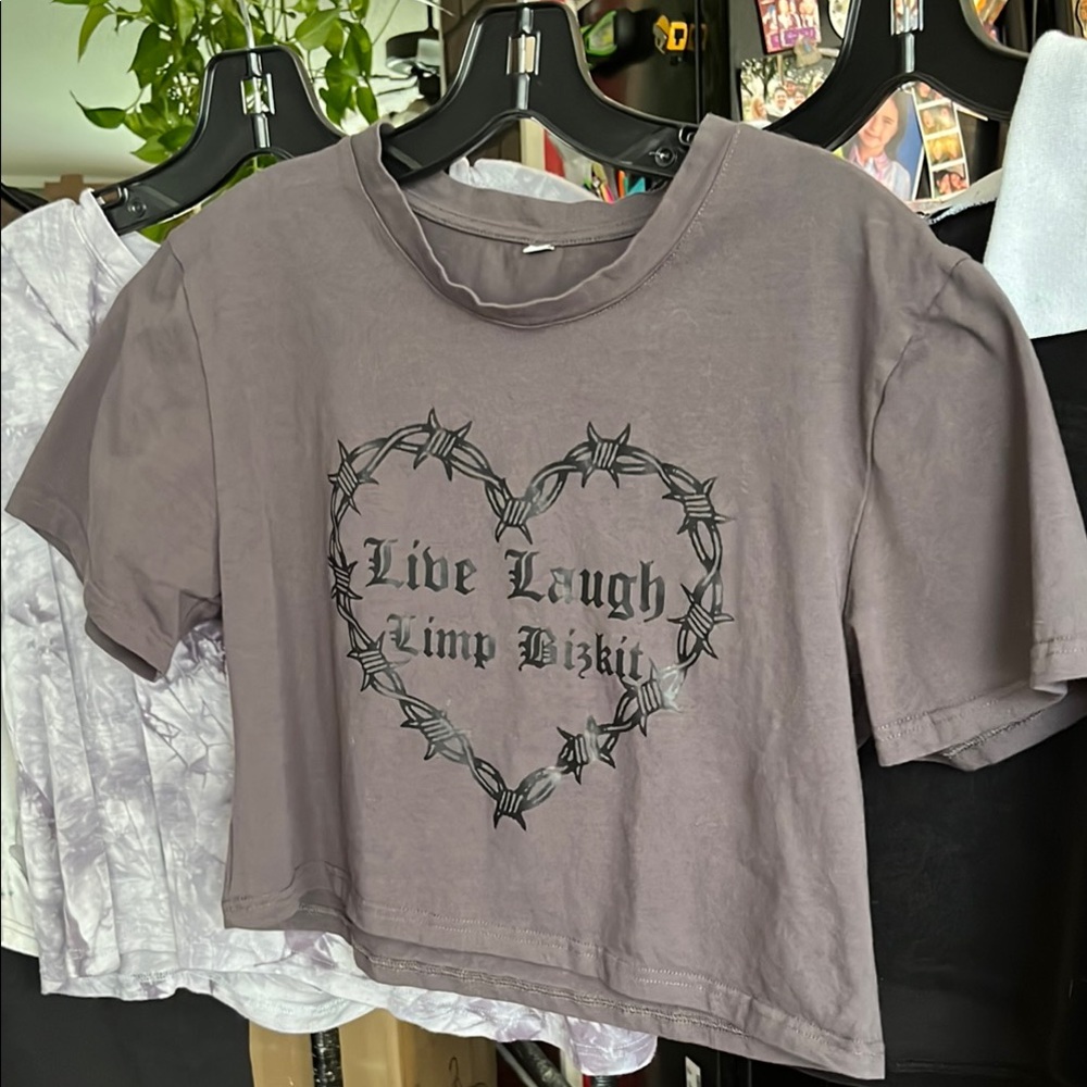 Live Laugh Limp Bizkit Charcoal Grey Graphic Tee